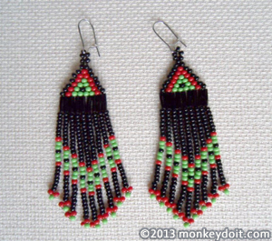 Beaded Earrings With Fringe