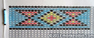 First string of beads for the design