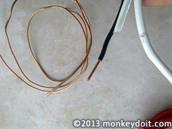 Remove the plastic casing/covering from your electrical/copper wire