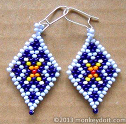 Diamond-shaped Earrings Out Of Beads