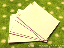 Cut and folded paper for the notebook or journal
