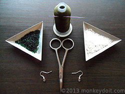 Materials Needed To Make Circular Netted Earrings Out Of Beads