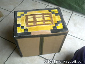 Cardboard Minecraft Crafting Table