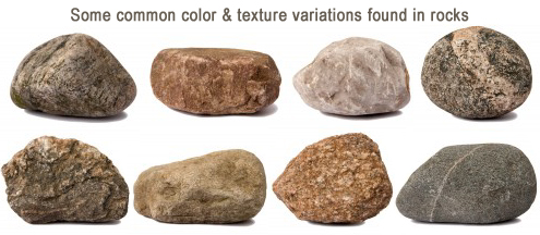 color and texture variations found in rocks