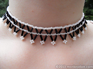 A Netted Choker Out Of Beads