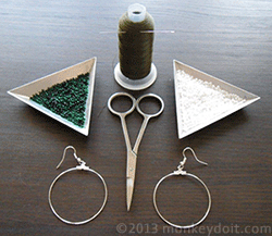 Materials Needed To Make Bead-Netted Hoop Earrings