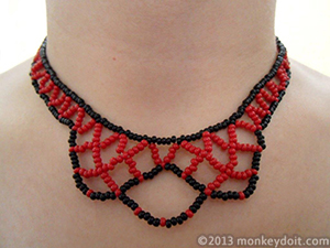 A Netted Necklace Out Of Beads