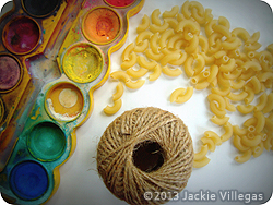 Materials for making pasta necklaces
