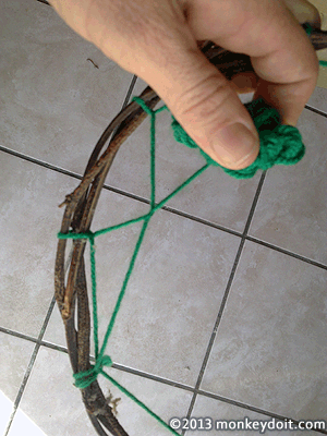 loop it around each segment of your first layer of wool