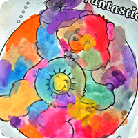 A watercolor painting activity.
